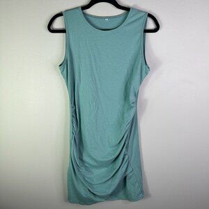 Teal Ruched bodycon dress sleeveless size‎ medium